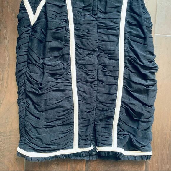 ASOS Vintage Black & Ivory Ruche Bodycon Strapless Cocktail/Wedding Guest Dress - Picture 10 of 10